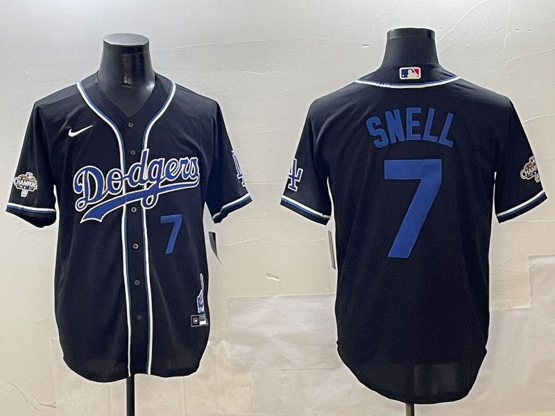 Men Los Angeles Dodgers #7 Snell Black Fashion Game 2025 Nike MLB Jersey style 30616->los angeles dodgers->MLB Jersey